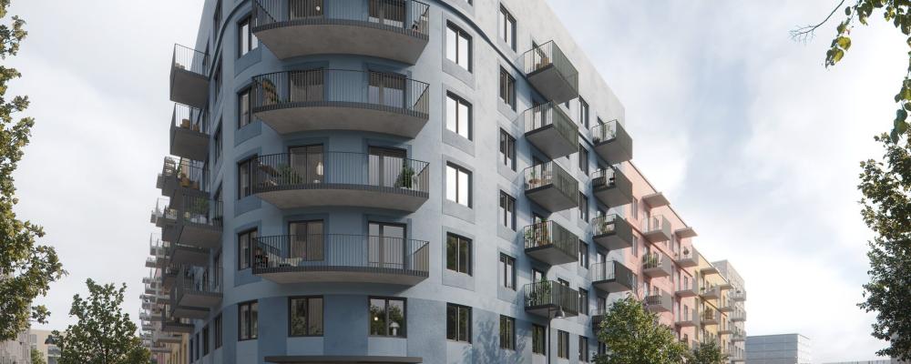 Vy från korsningen Frösögatan och Sveagatan. Till höger i bild skymtar tunnelbanestationen på Sveatorget. Visionsbild: Reliwe och Fojab.