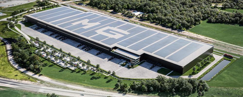 Den totalt 56 000 kvadratmeter stora logistikfastigheten. Bild: MG Real Estate