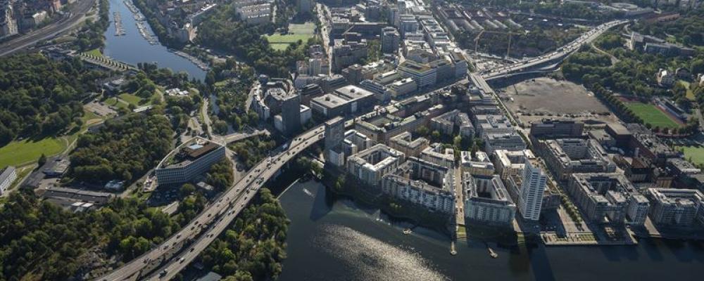 Flygbild Västra Kungsholmen 4. Foto: FabegeBaraBild