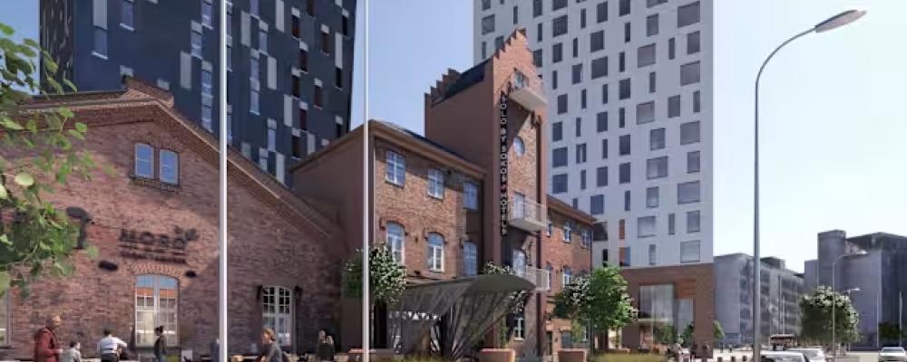 Detaljplaneändringsområdet med visst stilbrott ligger i närheten av järnvägsstationen, stadskärnan och de stora evenemangscentren i området, Nokia Arena och Tammerforshuset. Bild: Arkitektbyrån Sarc+Sigge