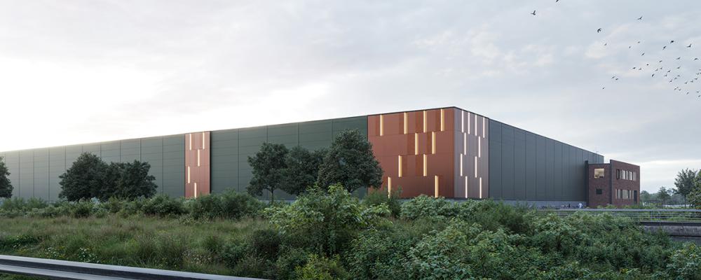 Projektet som därefter inleddes omfattar tre logistikanläggningar om totalt cirka 77 000 kvm, hittills är två anläggningar färdigbyggda. Foto: Cantena