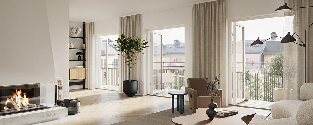 Lägenhet i Propellerhuset på Kungsholmen. Pressbild: Patriam