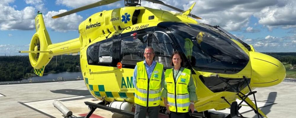 Danderyds sjukhus har nu öppnat sin nya helikopterflygplats. Foto: Danderyds sjukhus