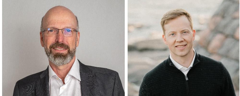 Petter Quinsgaard, vd för Smartvatten och Karl Sandelin, vd för LeakLook. Foto: Smartvatten