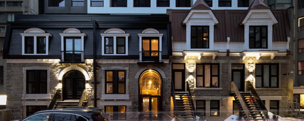 LINK-tornet i Montréal kombinerar nya studentbostäder med bevarade viktorianska fasader från Shaughnessy Village. OBS! Det finns fler bilder längst ner i slutet av artikeln. Foto: ACDF Architecture, kredit: Adrian Williams.