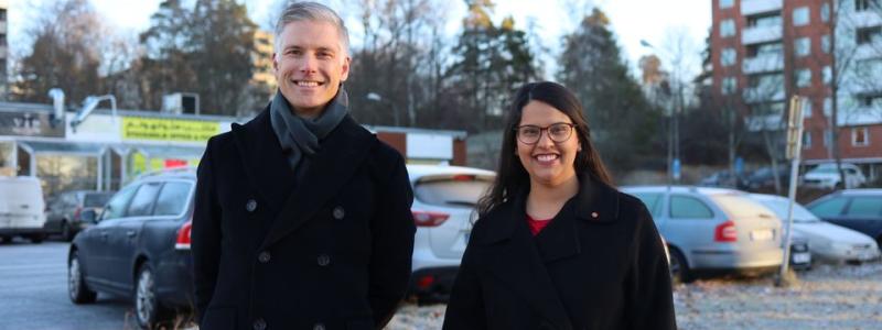 Magnus Andersson och Sara Kukka-Salam Pressbild: Solna Stad