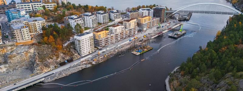 Patriam förvärvar och tillträder fastigheten Nacka Sicklaön 37:29 från Peab. Fastigheten är belägen på Kvarnholmens solsida. Pressbild: Patriam