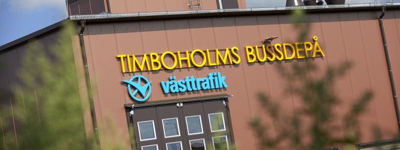 Den nya depån har plats för främst elbussar men också för konventionella biodieselbussar. Foto: Thomas Harrysson
