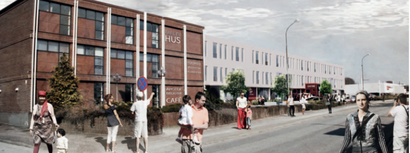Familjens Hus i Anderslöv utanför Trelleborg samlar vårdboende, förskola, bibliotek, barnavårdscentral, vårdcentral och tillagningskök under ett och samma tak. Bild: Curahill Fastigheter