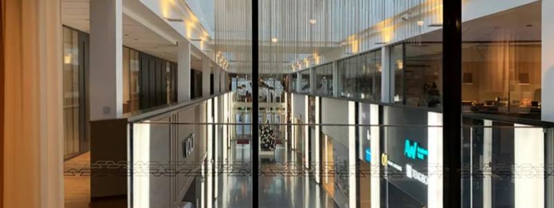 Utsikt från AIX kontor mot Forumkvarterets galleria. Foto: AIX.
