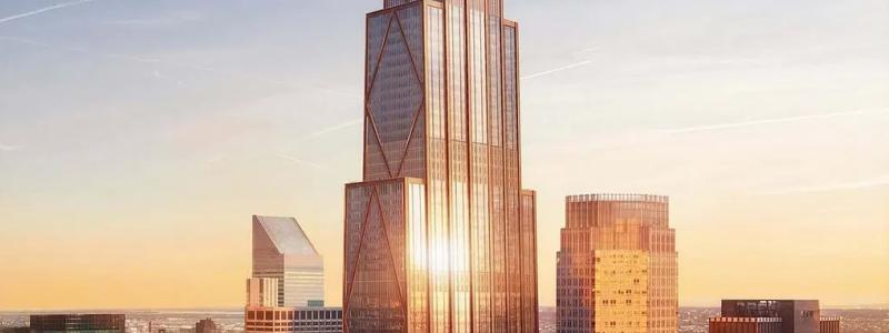 År 2018 valdes den brittiska arkitektfirman Foster + Partners att rita byggnaden, som initialt rapporterades få en höjd på 426 meter. Klicka på krysset så att du kan se hela byggnaden. Illustration: DBOX for Foster + Partners