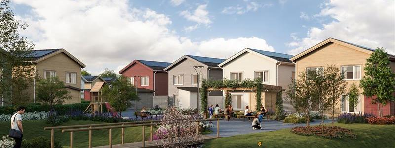 Bonava Fjärilshusen. Pressbild: Bonava Visualisering