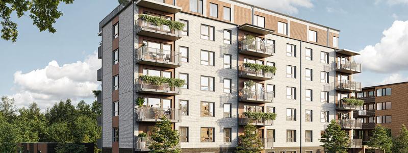 Illustration: Bonum Brf Lyckø i Rydebäck utanför Helsingborg. Pressbild: Riksbyggen