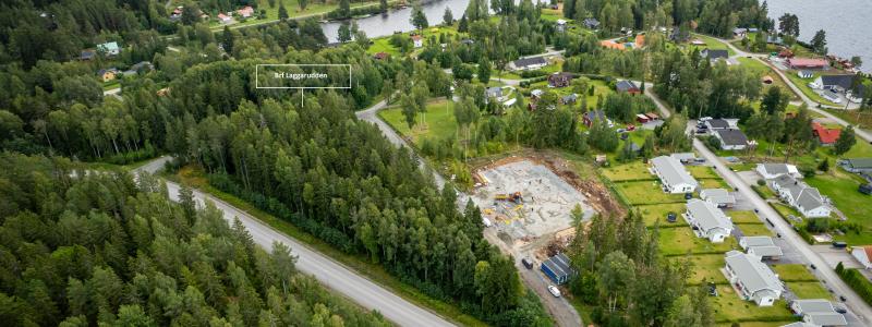 Brf Laggarudden i Ludvika - vy tomten mot city. Pressbild: Riksbyggen