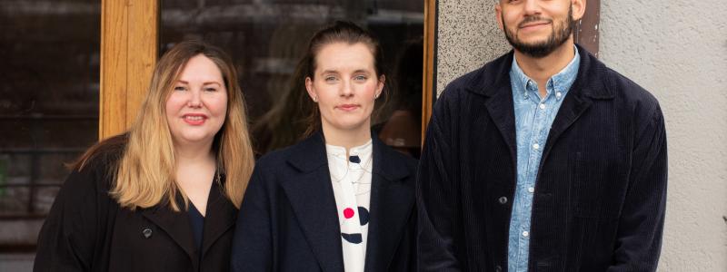 Från vänster: Carolina Larsson, Amanda Axelsson, Philip Aluko, SGBC. Foto: SGBC