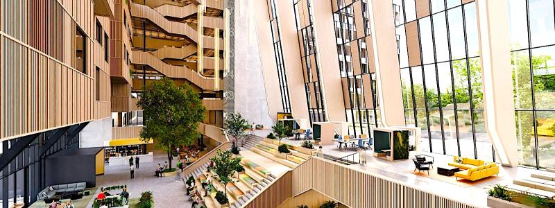 Construction City ska stå klart 2025 vid infarten till Oslo på Ulven. 103 000 kvadratmeter ska fyllas med 4 500 branschkollegor inom bygg-, verkstads- och fastighetsbranschen som tillsammans ska skapa framtidens innovativa och hållbara lösningar. Bild: Construction City