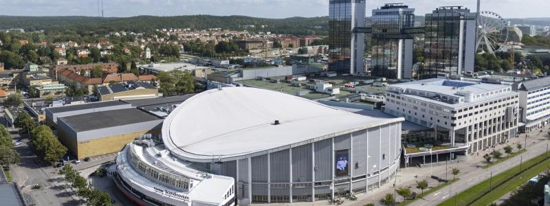 Delar av Evenemangsområdet med Scandinavium i förgrunden. Foto: Higab/Lee Kearney