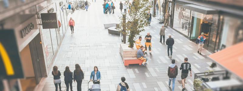 Allt fler företag väljer att lämna centrala lägen för externa handelsområden. Pressbild. Svensk Handel
