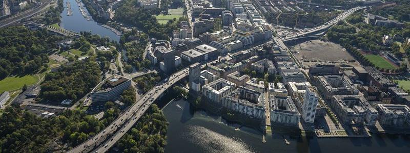 Flygbild Västra Kungsholmen 4. Foto: FabegeBaraBild