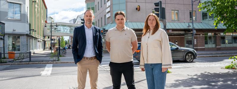 Jörgen Nilsson, Emil Byström och Erika Strömvall. Foto: Energikontor Norr