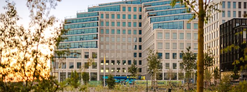 Hyllie Terrass är ett av de första pilotprojekten för byggbranschens nya hållbarhetscertifiering: Sweden Green Building Councils NollCO2-certifiering.  Foto: Hyllie Terrass | skanska.se