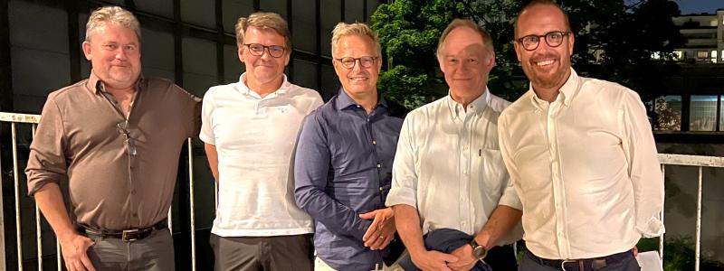 På bild från vänster: Sture Backman OSG, Mikael Bengs VD OSG, Bjarne Johansson SI, Peter Häggdahl OSG och Mikael Norlander VD SI. Foto: SI