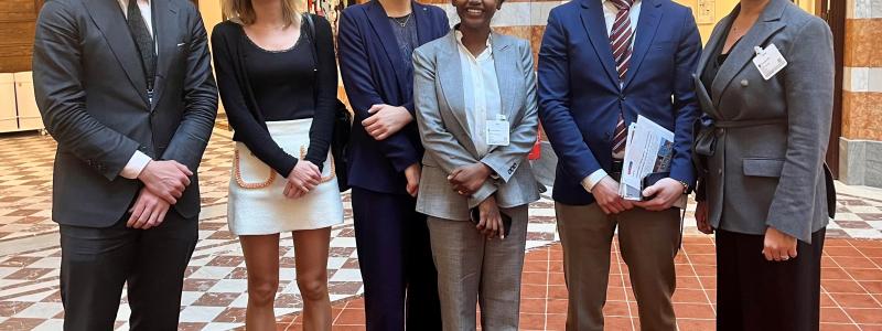 Marcus Granlund, politiskt sakkunnig justitiedepartementet, Haymanot Wachtmeister, ledamot Svenska colivingförbundet, Mikael Kullberg, statssekreterare justitiedepartementet, Katarina Liljestam Beyer, ordförande Svenska colivingförbundet Pressbild: Svenska Co Living förbundet