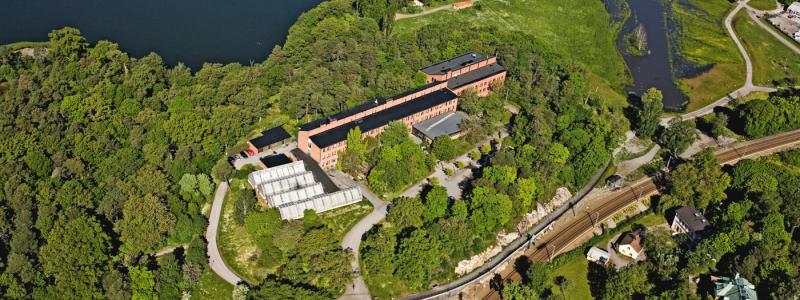 Flygfotot Norra Djurgården. Foto: Bergslagsfoto