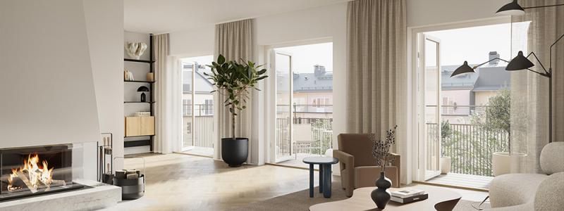 Lägenhet i Propellerhuset på Kungsholmen. Pressbild: Patriam