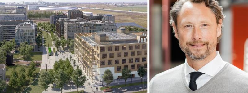 Science Village, Lunds nya innovationskluster, och Hans Andersson, affärsutvecklare på Wihlborgs. Foto: Wihlborgs