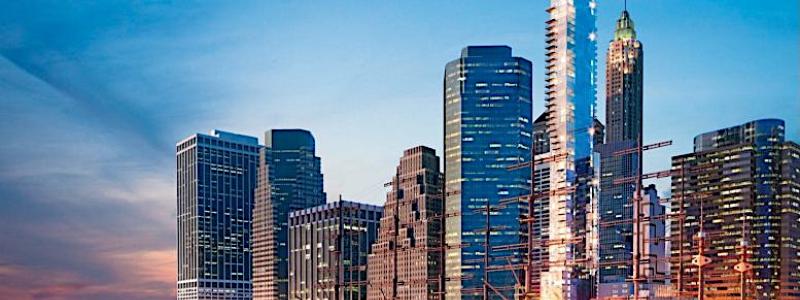 Seaport Residences vid 161 Maiden Lane i New York. Högsta huset i bilden. Ritad av Hill West Architects. Bild: Hill West Architects.