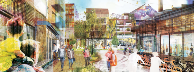 Visionsbild för det kommande Västerbro. Bild: Lunds kommun