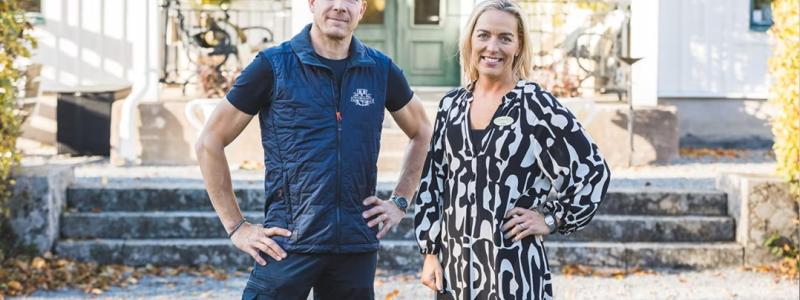 Genom projektet Hållbar omställning i Östra Mellansverige fick Sofia och Håkan Hjärner ett kostnadsfritt företagsbesök med skräddarsydda energispartips från Energikontoret i Mälardalen. Foto: Sofia Hjärner.