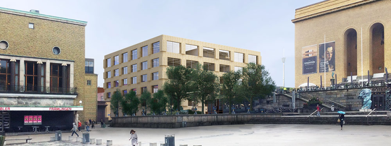 Konstnärliga i centrala Göteborg. Skiss: Tham & Videgård
