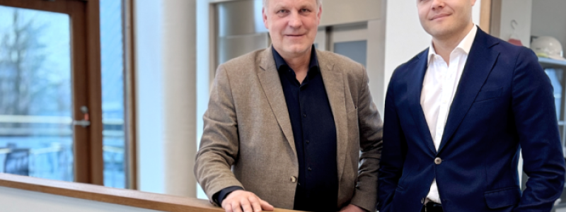 Tornstadens koncernchef Jan Edlund och Realy Bostads CFO Hannes Malm Fotograf/Källa: Tornstaden