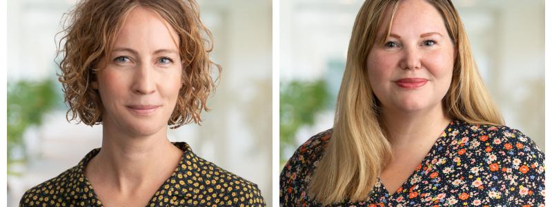 Vänster i bild Evelina Enochsson och till höger Carolina Larsson. Foto: SGBC