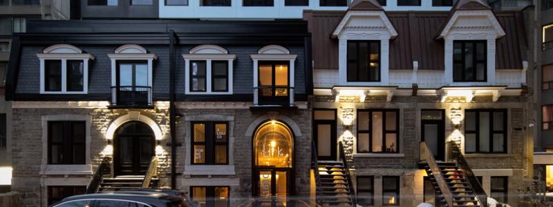 LINK-tornet i Montréal kombinerar nya studentbostäder med bevarade viktorianska fasader från Shaughnessy Village. OBS! Det finns fler bilder längst ner i slutet av artikeln. Foto: ACDF Architecture, kredit: Adrian Williams.