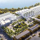 Arkitekterna vill skapa en miljö där natur och bebyggelse kan samexistera. Våtmarker, gröna buffertzoner, upphöjda parker och offentliga plattformar ska hjälpa till att hantera översvämningar samtidigt som de skapar attraktiva stadsmiljöer. OBS! Det finns fler bilder av projektet i slutet av artikeln. Foto: Ruxuan Zheng, Haoyuan Wang