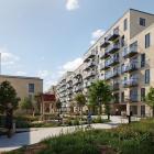 I stadsutvecklingsområdet Kirkebjerg i Glostrup utanför Köpenhamn bygger Catella och Pictet ett nytt bostadsområde med 205 lägenheter där smart teknik ska minska energiförbrukningen och begränsa klimatpåverkan. Projektet omfattar bland annat energieffektiva system, laddinfrastruktur för elbilar, cykellösningar och gemensamma funktioner för de boende. Foto: Catella Group