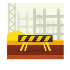 Illustration över byggplats. Pressbild: Public domain vectors