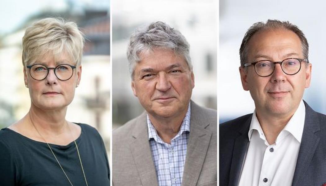 Marie Linder, förbundsordförande för Hyresgästföreningen, Anders Nordstrand, vd för Sveriges Allmännytta och Anders Holmestig, vd för Fastighetsägarna Sverige. Foto: Filippa Ländin/Per Myrestig/Olof Holdar Foto: Sveriges Allmännytta