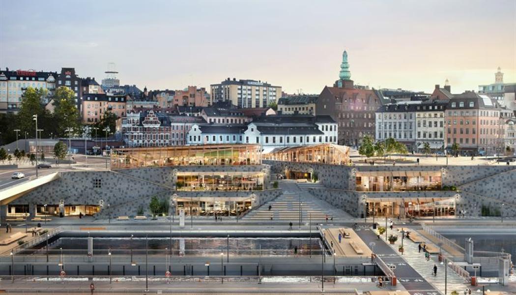 Mälarterrassen, Slussen. Illustration: Atrium Ljungberg