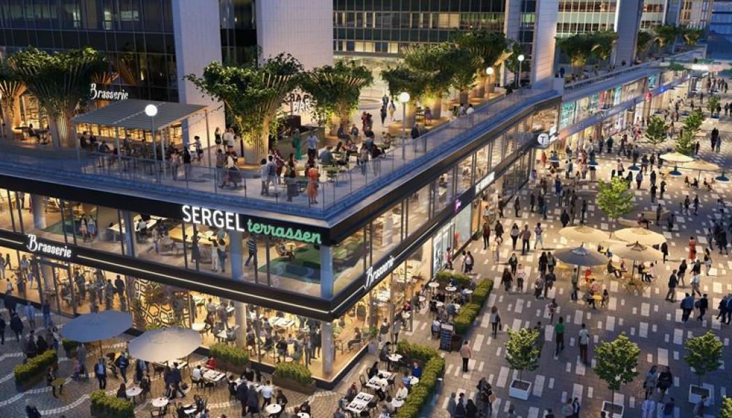 Sergelgatan flygvy terrassen. Foto: Vasakronan/Wester+Elsner