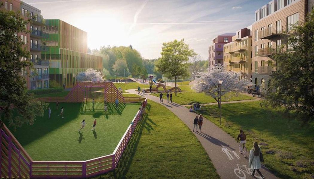 Visionsbild över den planerade Salemparken. Illustration: Liljewall