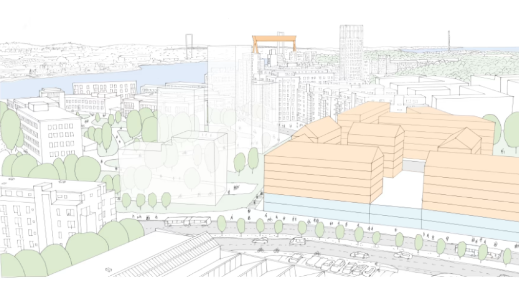 Älvstranden Utveckling säljer en byggrätt på Eriksberg i Göteborg till JM AB. Illustration: Älvstranden Utveckling