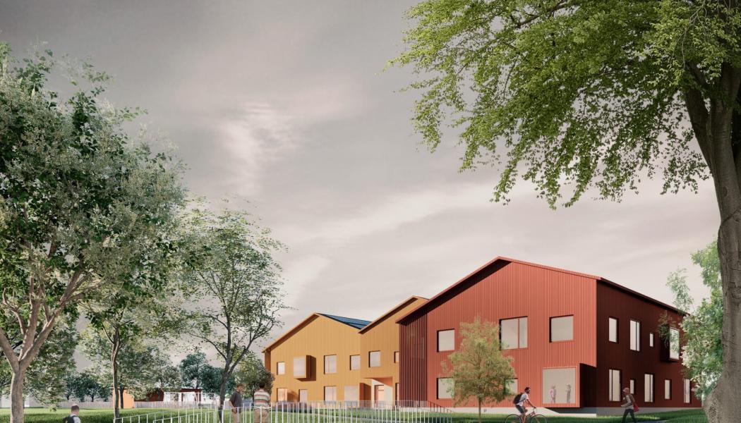 Illustrationsbild av daghemmet Pääskyvuori i Åbo. Stadens stadsfullmäktige har valt YIT som entreprenör för att bygga sju daghem i Åbo samt som leverantör av deras livscykeltjänster. Bild: Lukkaroinen Arkitekter