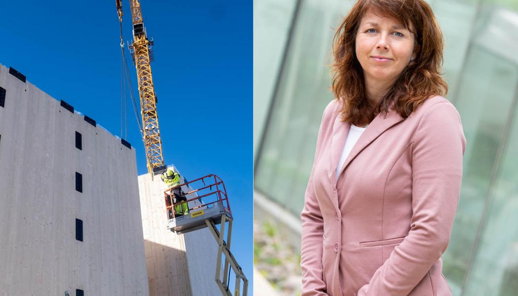 Anna Ryberg Ågren, direktör för Svenskt Trä. Fotografer: Martinsons byggsystem samt Björn Leijon