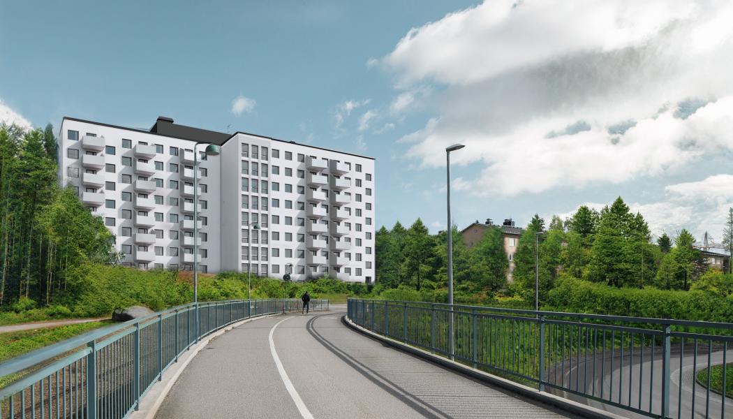 Lasarettsbacken transformeras av LINK Arkitektur. Illustration: LINK Arkitektur