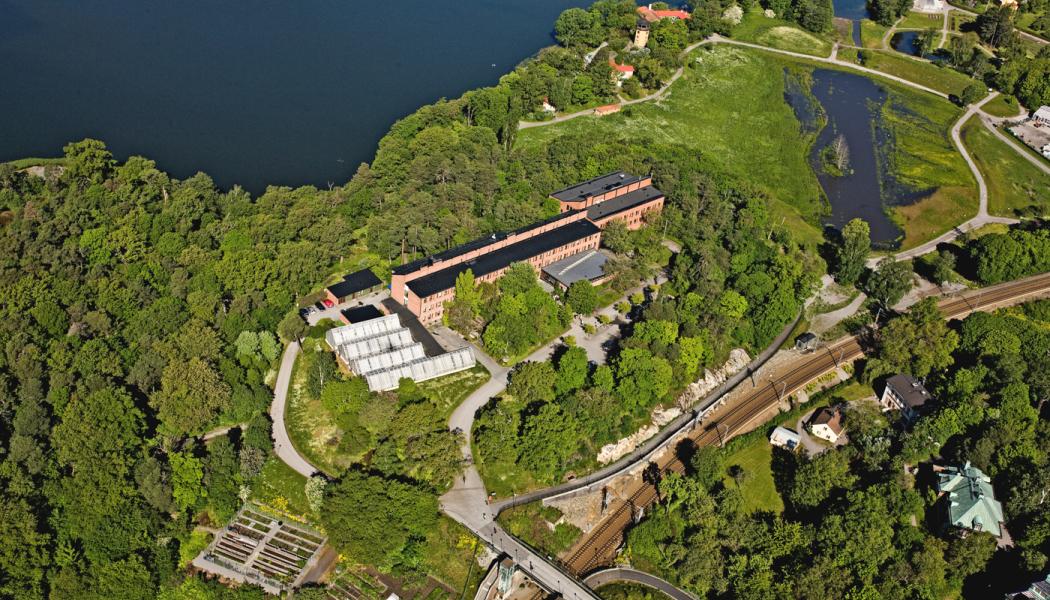 Flygfotot Norra Djurgården. Foto: Bergslagsfoto