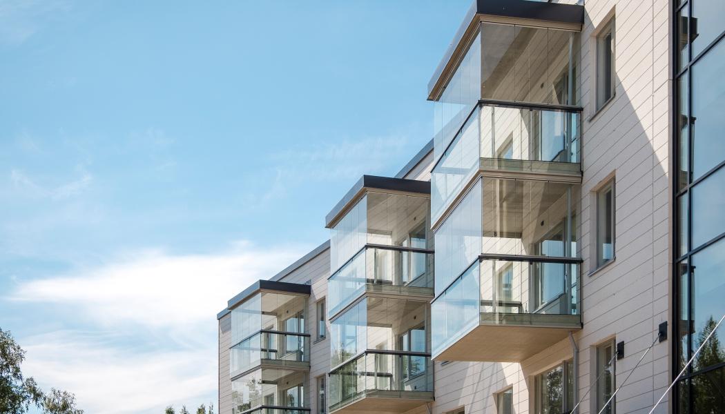 Inglasade balkonger. Foto: Lumon